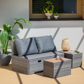 Zestaw mebli ogrodowych technorattanowych Eleonore popielaty PATIO II GAT