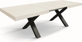 Stół z drewna jesionowego biały, nogi antracytowe, wym.160x90-240x90cm - AMALFI