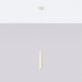 Lampa wisząca loft Toris, stal - 1 źródło światła 4000K - L.8 x H.118 cm - beżowy