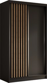 Szafa Przesuwna LAMELLO 120 cm Szafa Dwudrzwiowa Czarna