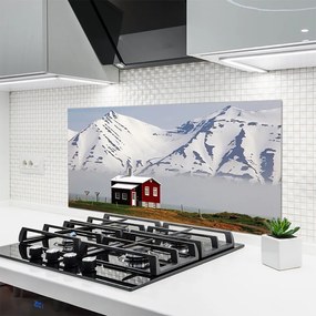 Panel Szklany Chatka W Śnieżnych Alpach