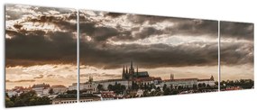 Obraz Zamku Praskiego o zmierzchu (170x50 cm)