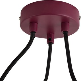 Designerska czerwona lampa wisząca z opalowym szkłem 3-punktowa - Tulip