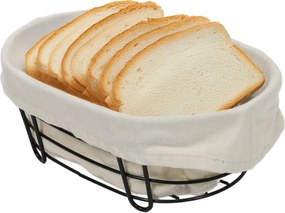 Koszyk na chleb Bistro, owalny, metalowy stelaż