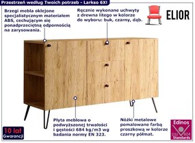 Lewostronna komoda z szufladami dąb craft Riogix 4X