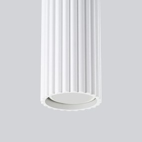 Lampa wisząca KARBON 3P biała ryflowana SOLLUX  LIGHTING