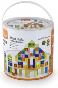 Viga toys klocki drewniane edukacyjne 100 elem. cyferki literki