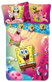 Bawełniana dziecięca pościel jednoosobowa 140x200 cm Sponge Bob – Jerry Fabrics