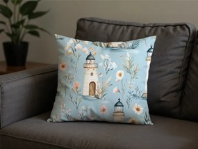 Bawełniana poszewka na poduszkę LIGHTHOUSE POLY 45x45 cm, niebieska
