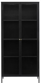 Czarna metalowa witryna 90x190 cm Bronco – Unique Furniture