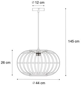 Orientalna lampa wisząca bambusowa 44 cm - AmiraKolonialny Oswietlenie wewnetrzne