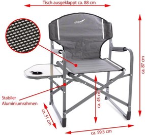 Krzesło kempingowe ze stolikiem - uchwytem - 2 sztuki