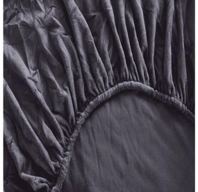 PrzytulneMieszkanie.pl Prześcieradło z mikropluszu SOFT 180x200 cm antracytowo szare