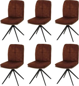 Krzesło do jadalni MCW-M68 (zestaw 6 sztuk), brązowe