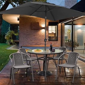 Stolik ogrodowy okrągły 105 cm z otworem na parasol Tulum 080, czarny