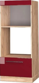 Szafka do mikrofalówki bordowa czerwień wysoki połysk 60x58.1x153.6 fame-line