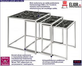 Zestaw stolików kawowych ze szklanym blatem - Bhummi 2X