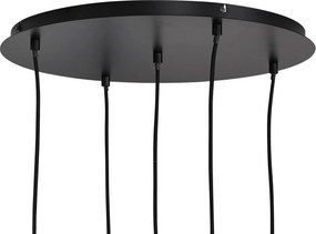 Nowoczesna lampa wisząca czarna z przydymionym szkłem - Jia