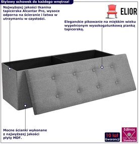 Jasnoszara pufa pikowana z guzikami - Ebro 4X