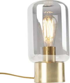 Designerska lampa stołowa mosiądz z dymionym szkłem - Bliss Cute
