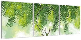 Obraz - Jeleń w lesie (z zegarem) (90x30 cm)