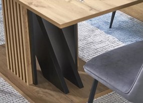 Nowoczesny rozkładany stół Lavende 130-175x85 cm z płyty laminowanej w kolorze dąb wotan/czerń