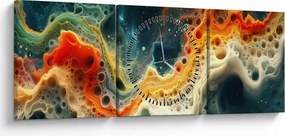 Obraz - Nowoczesna abstrakcja (z zegarem) (90x30 cm)