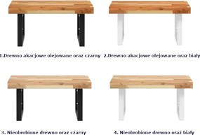Łazienkowa półka nieobrobione akacjowe drewno W2-L42