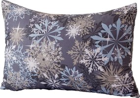 Poszewka na poduszkę z mikrofibry SNOWFLAKE 50x70 cm, niebieskoszara