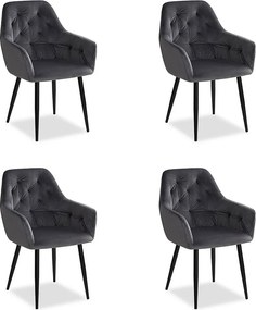 Zestaw krzeseł jadalnianych 59x89x62,5 cm Szary Eames