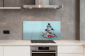 Panel szklany do Kuchni Świąteczne Słodycze i Bombki