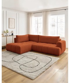 Ceglasty rozkładany/ze schowkiem narożnik (lewostronny/w kształcie litery L) Fuji – Bobochic Paris