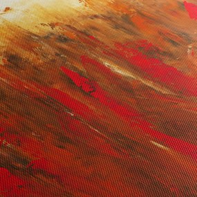Obraz malowanej abstrakcji (z zegarem) (90x30 cm)