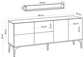 Szafka z półką Lucky White and Black