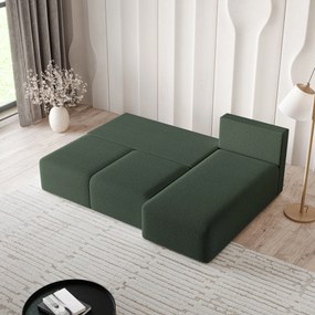 Masseno Narożnik TRAMA z funkcją spania i pojemnikiem na pościel Narozniki L, Rozkładana sofa - Zielony, QUELLE 37