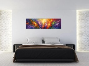 Obraz - Abstrakcja kwiatów (170x50 cm)