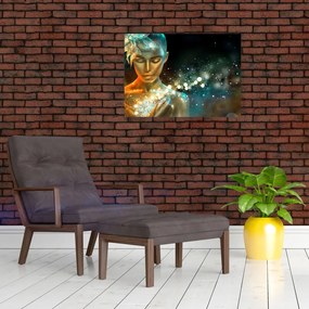 Obraz na szkle złotej wróżki (70x50 cm)