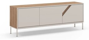 Kremowo-naturalna komoda w dekorze dębu 150x55x35 cm Lilou – Marckeric