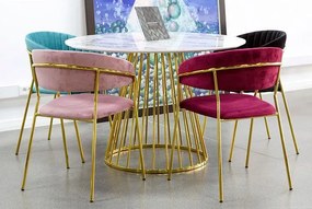 Zielone tapicerowane krzesło welurowe w stylu glamour - Olva 2X