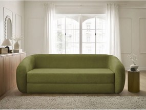 Zielona rozkładana sofa z tkaniny szenilowej 228 cm Neyo – Bobochic Paris