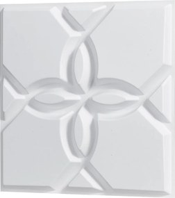 Panele Ścienne 3D SucceBuy, Zestaw z 33 Sztuk, 30 x 30 cm, PVC z Motywem Roślinnym, Biały, Pokrycie 3 m²