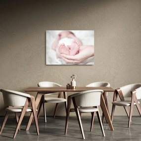 Obraz na szkle - dziecięce nóżki (70x50 cm)