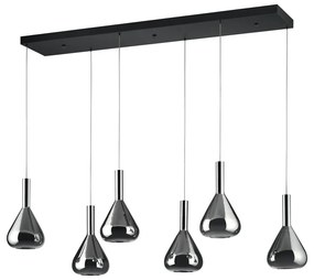 Czarna lampa wisząca LED ze szklanym kloszem Cipera – CINQUE