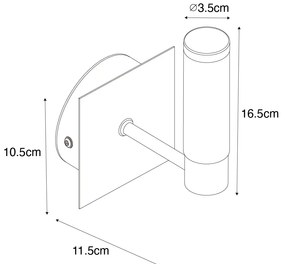 Nowoczesna lampa ścienna do łazienki czarna IP44 - Bath Nowoczesny Oswietlenie wewnetrzne