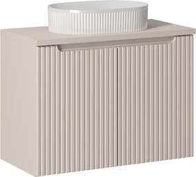 Szafka 2-drzwiowa Nova 80 cm z białą umywalką Beyond, kaszmir mat