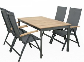 Doppler CONCEPT FSC - stół ogrodowy z blatem tekowym 150 x 90 x 75 cm