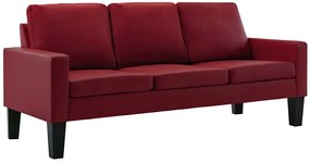 Bordowa nowoczesna tapicerowana sofa - Clorins 3X