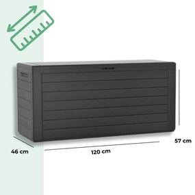 Prosperplast Pojemnik do przechowywania WOODEBOX, 280L, 120x46x57cm, antracytowa
