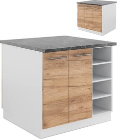 Wyspa kuchenna gold power dąb/biały 90x60x82 fame-line