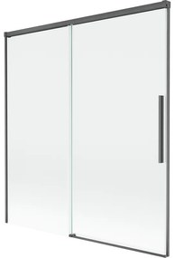 Mexen Rox parawan nawannowy 2-skrzydłowy rozsuwany 150 x 150 cm, transparent, gun gray szczotkowany - 8C9-150-001-66-00